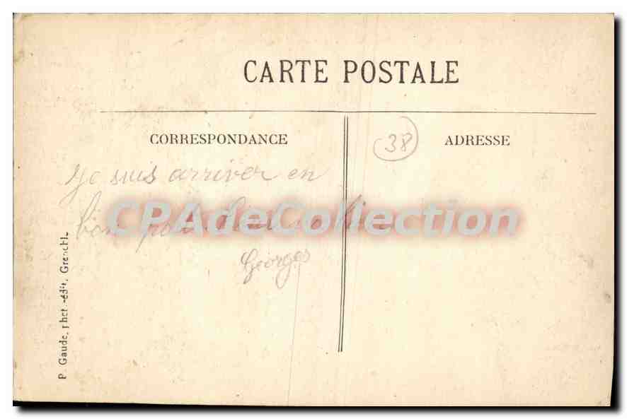 Grenoble — Vue générale et la Chaîne des Alpes — P. Gaude, phot. 38 — Verso