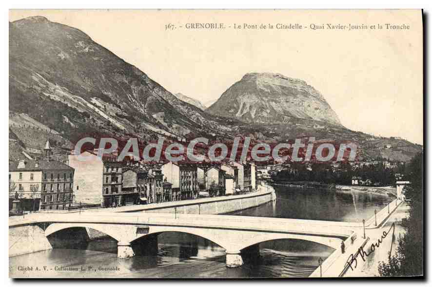 Grenoble - Die Citadelle-Brücke - Quai Xavier-Jouvin und die Tronche