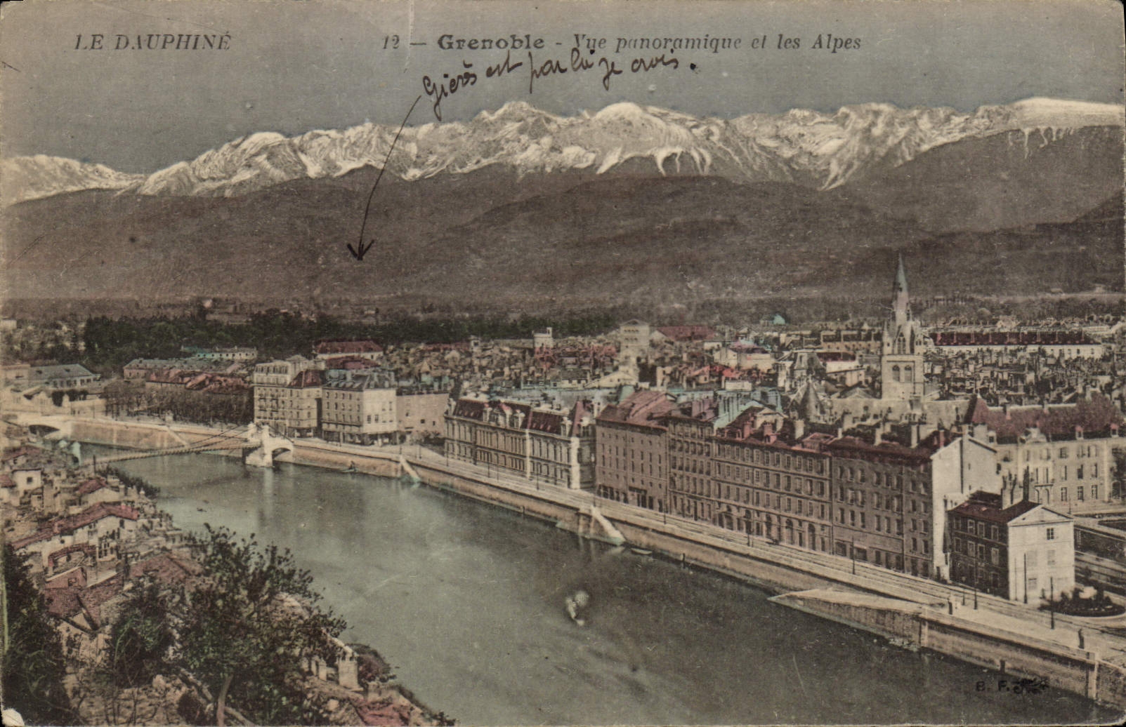 Grenoble — Vue panoramique et les Alpes — LE DAUPHINÉ, n°12