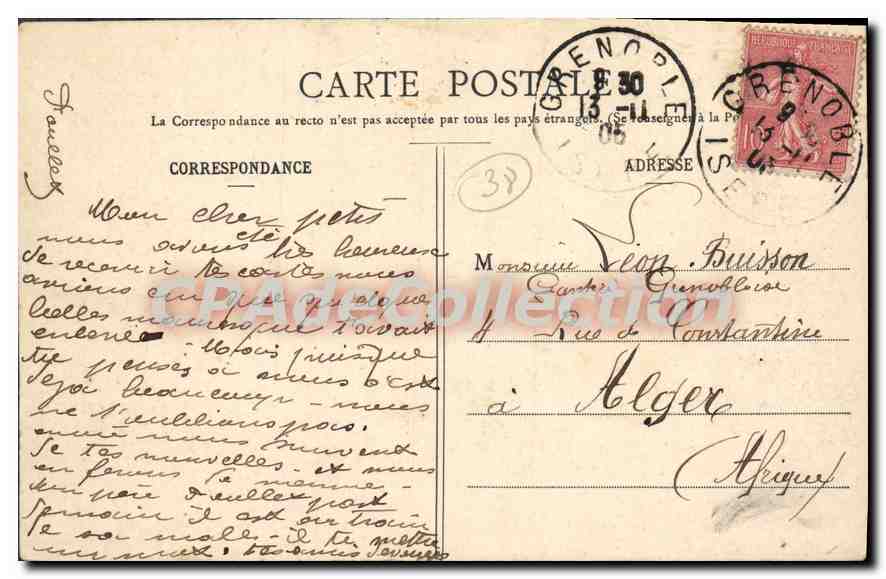 Grenoble — Hängebrücke über die Isère und Palast der Gerechtigkeit — Verlag L. P. Grenoble, n° 148 — Rückseite