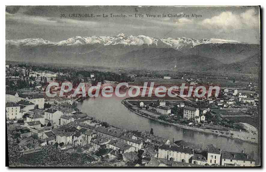 Grenoble — La Tronche — L'Île Verte und die Alpenkette — P. Gaude, phot.-édit. Grenoble