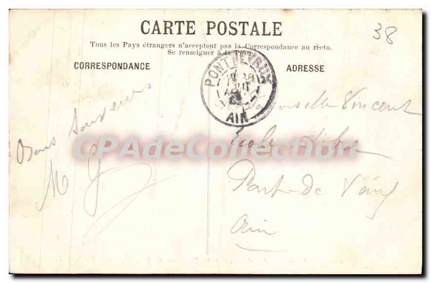 Grenoble — La chaîne des Alpes, vue du Polygone du Génie (Hiver) — Papeterie des Alpes, Eug. Robert, Grenoble — Verso