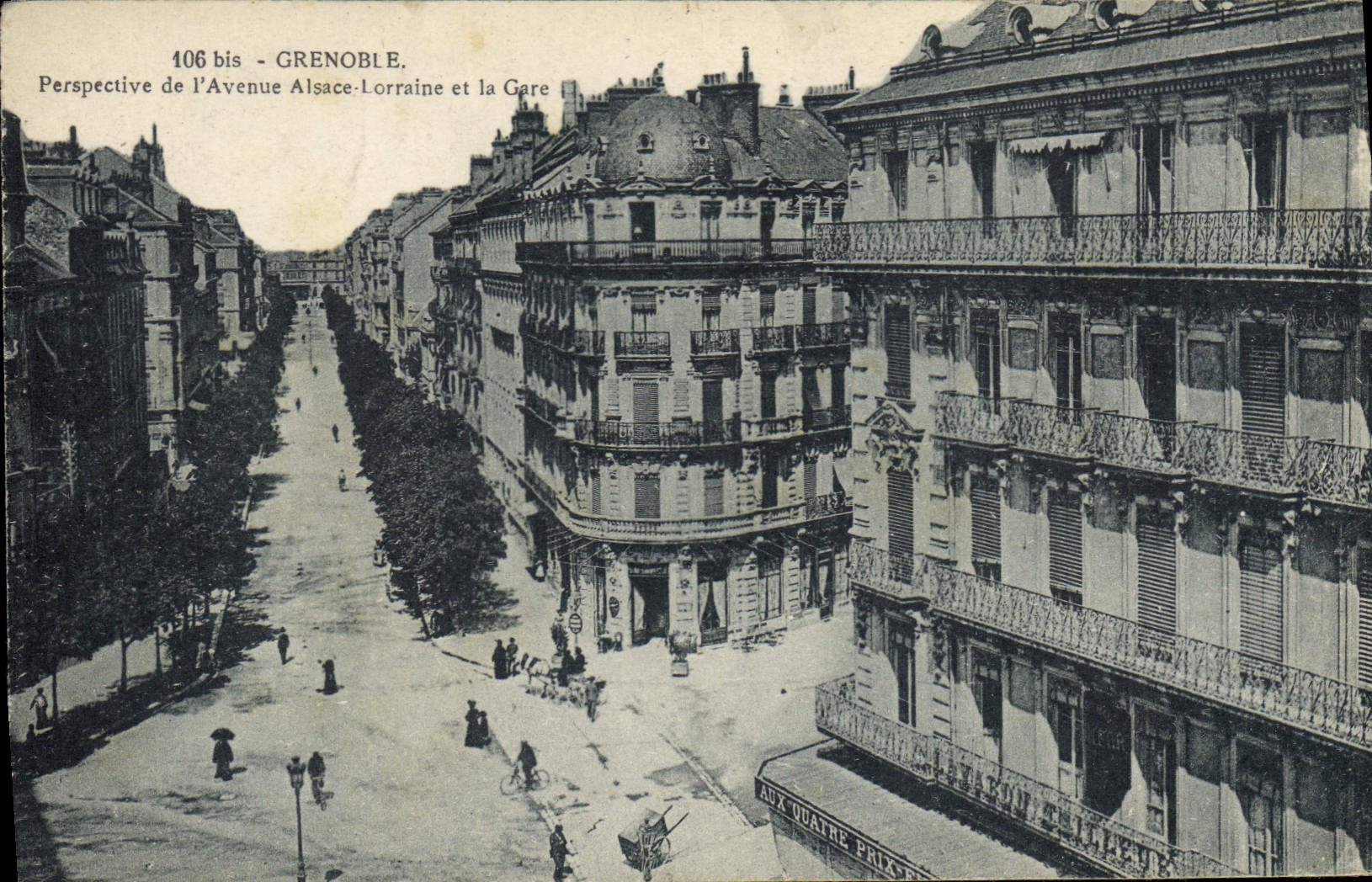 Grenoble - Perspective of the Avenue Alsace-Lorraine and the Station — C. Baffieri, no. 106 bis