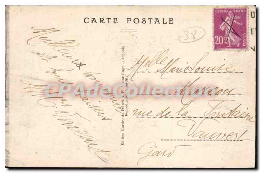 Grenoble — La Place Grenette — Édition Martinot & Frères — Verso