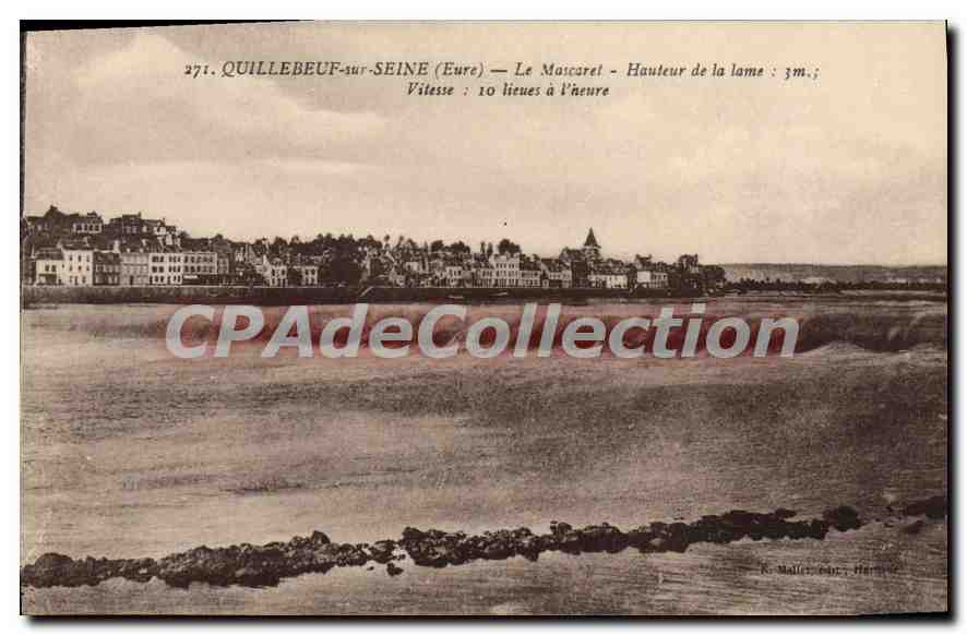 Quillebeuf-sur-Seine (Eure) — Le Mascaret — Hauteur de la lame : 3m. ; Vitesse : 10 lieues à l'heure