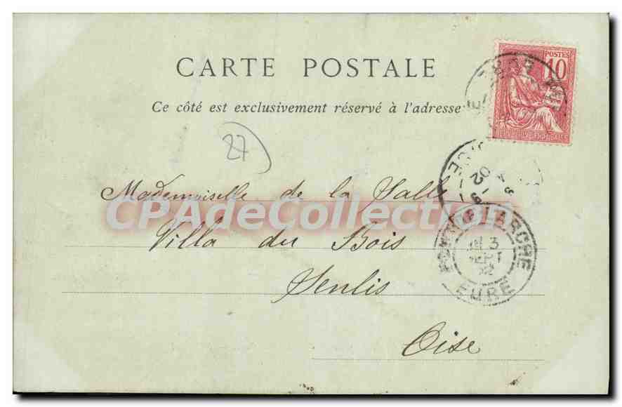 CPA Pont De L'Arche Vue Generale Prise De I'Ile De Bon Port — Rückseite