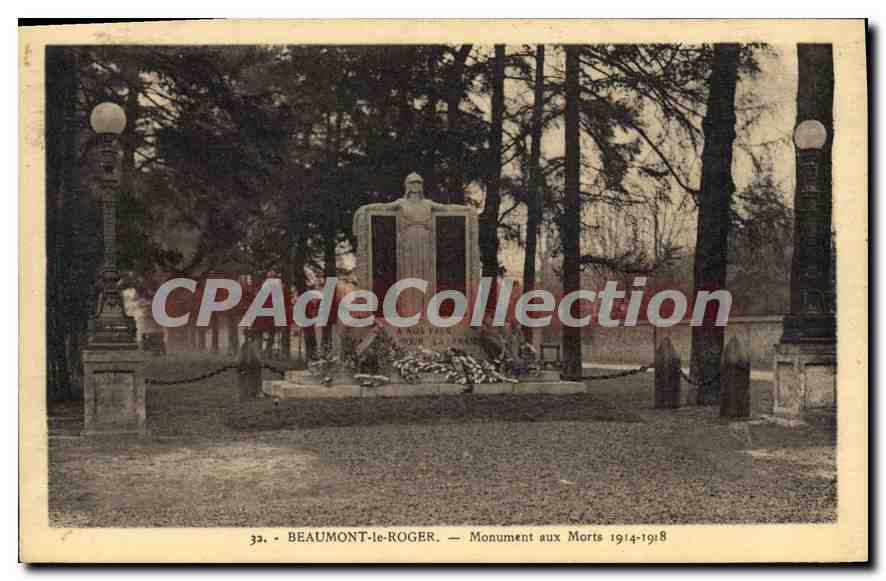 CPA Beaumont Le Roger Monument Aux Morts