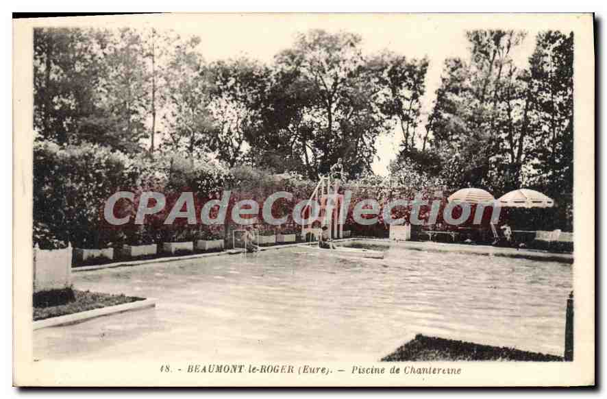 CPA Beaumont Le Roger Piscine De Chantereine