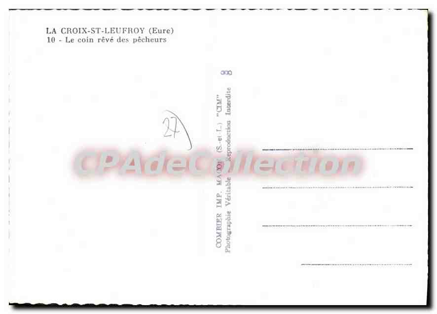 La Croix-St-Leufroy (Eure) — Le coin révé des pêcheurs — Comhier Imp. (S.-e-l.) — Back