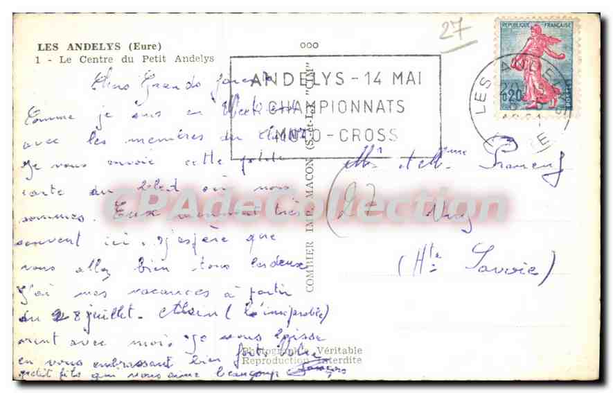 CPA Les Andelys Le Centre Du Petit Andelys — Rückseite