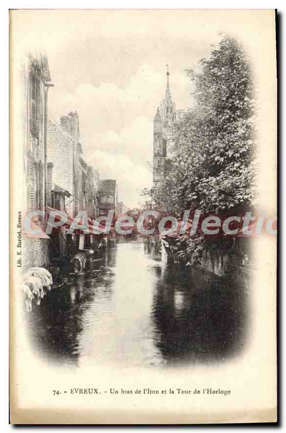CPA Evreux Un Bras De I'Iton Et La Tour De I'Horloge