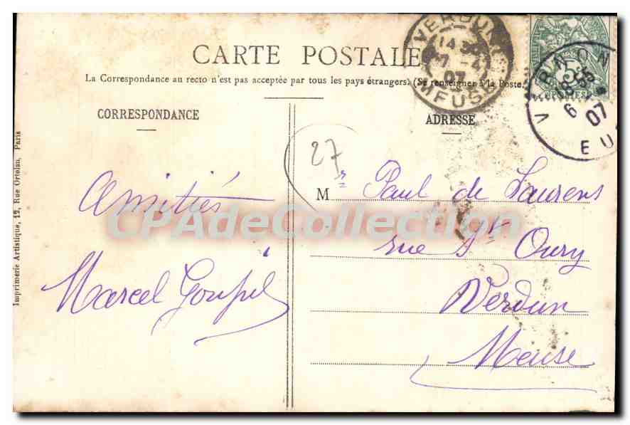 CPA Vernon Le Chateau De Bizy — Rückseite