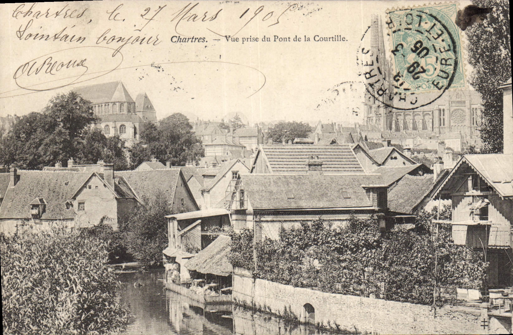 Chartres — Vue prise du Pont de la Courtille — éditeur non visible