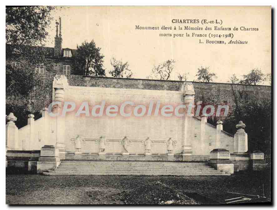 CPA Chartres Monument Eleve A La Memoire Des Enfants