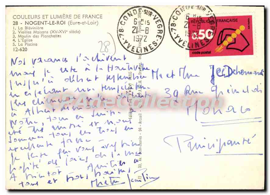Nogent-le-Roi — Souvenir de — Éditeur J. Yvon — Reverso