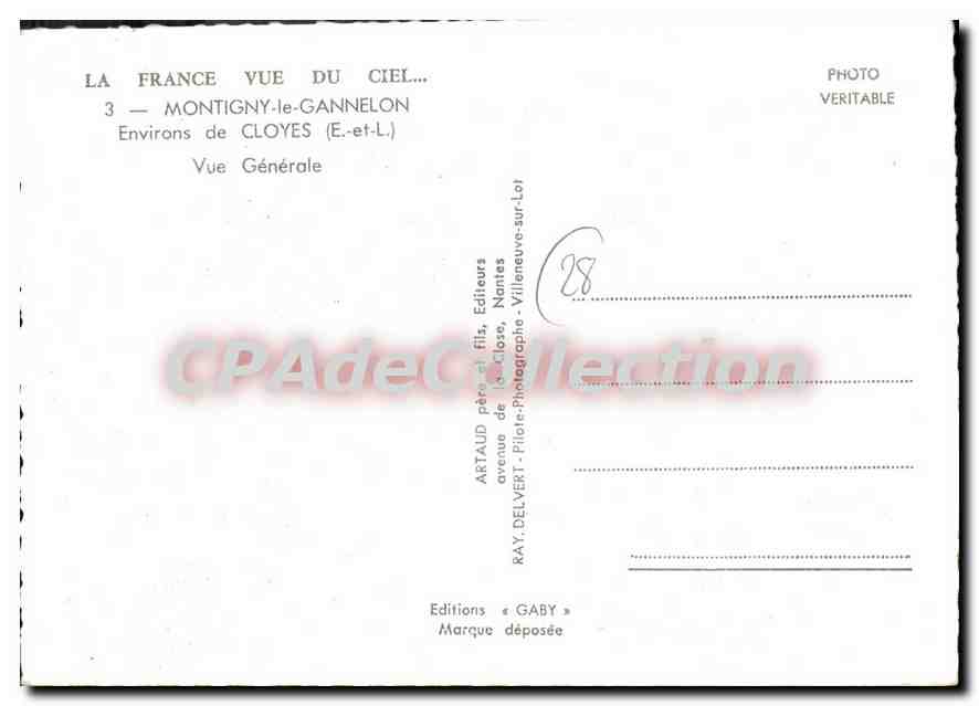 Montigny-le-Gannelon — Vue Générale — Éditions Gaby — Verso