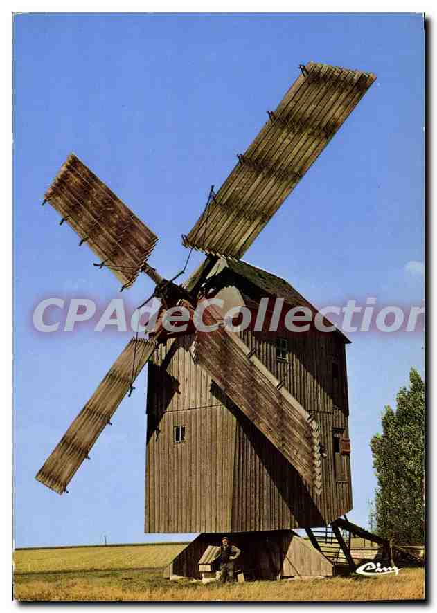 Moulin à vent — Ouarville (Eure-et-Loir) — Imprimeur Combier, CIMCROME