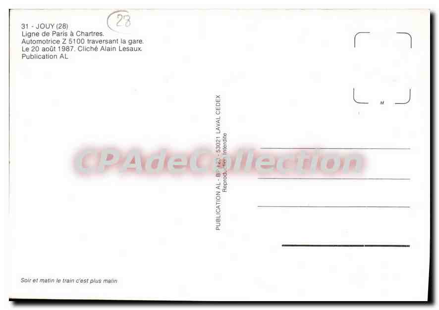 Jouy (28) — Gare — Publication AL — Verso