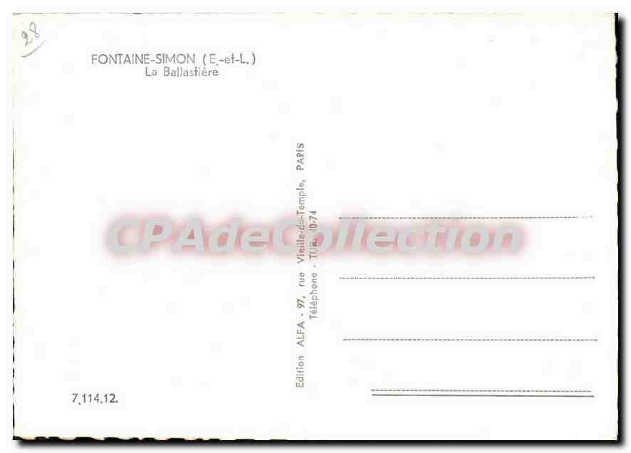 Vue du lac de La Ballastière — Éditeur ALFA — n° de série 7.114.12 — Reverso