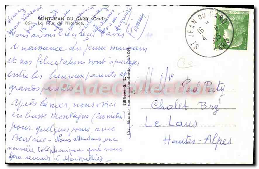 CPA Saint Jean Du Gard La Tour De I'Horloge — Rückseite