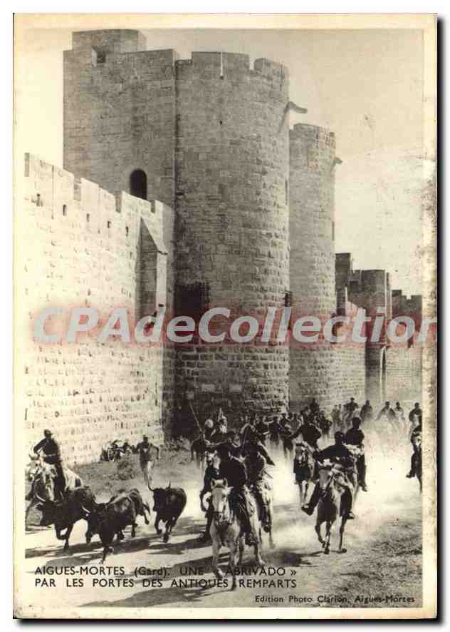 Aigues-Mortes (Gard) — Une « Abrivado » par les portes des anciennes remparts — Edition Photo Clarton, Aigues-Mortes