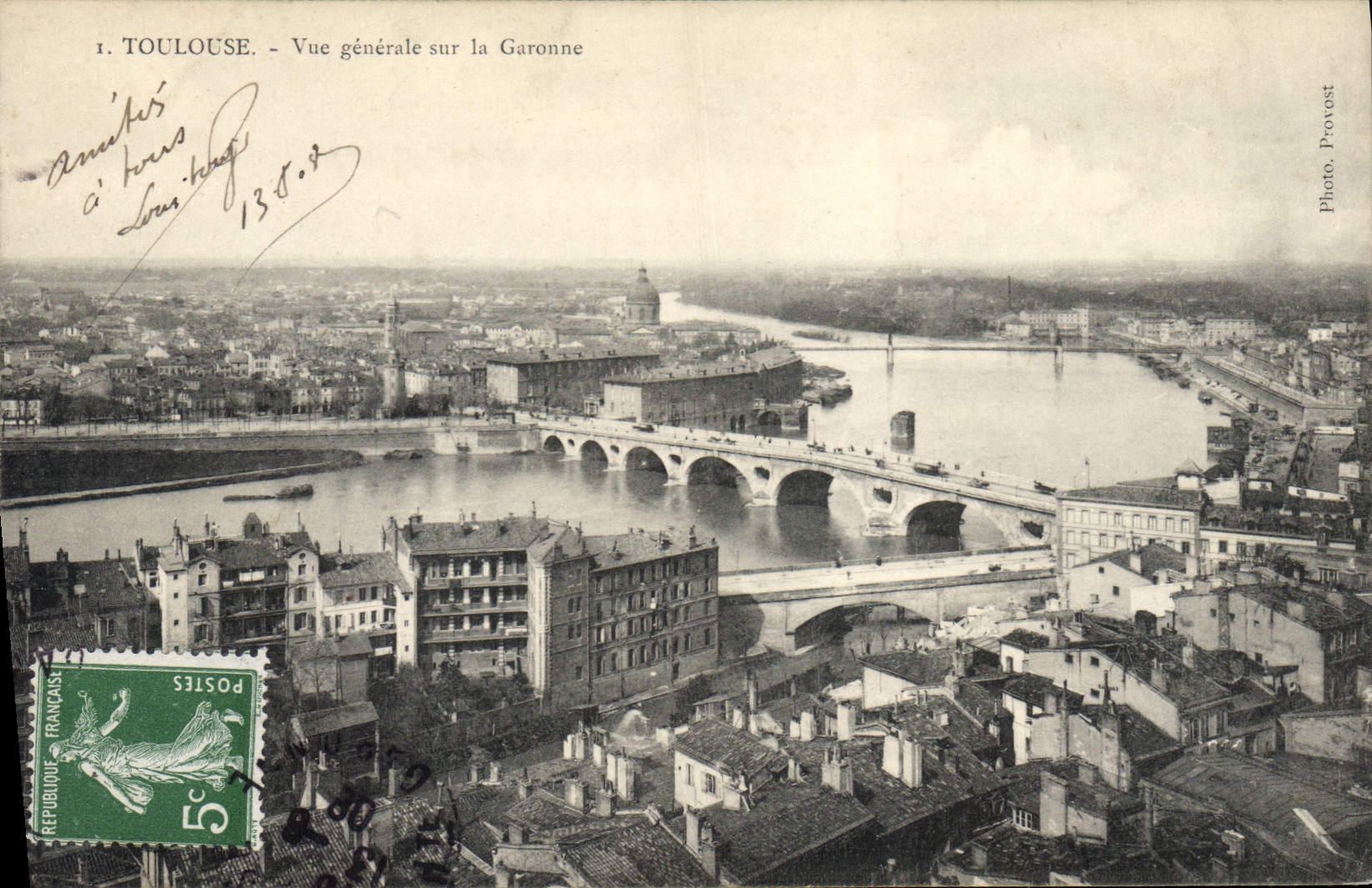 CPA Toulouse Vue Generale Sur La Garonne
