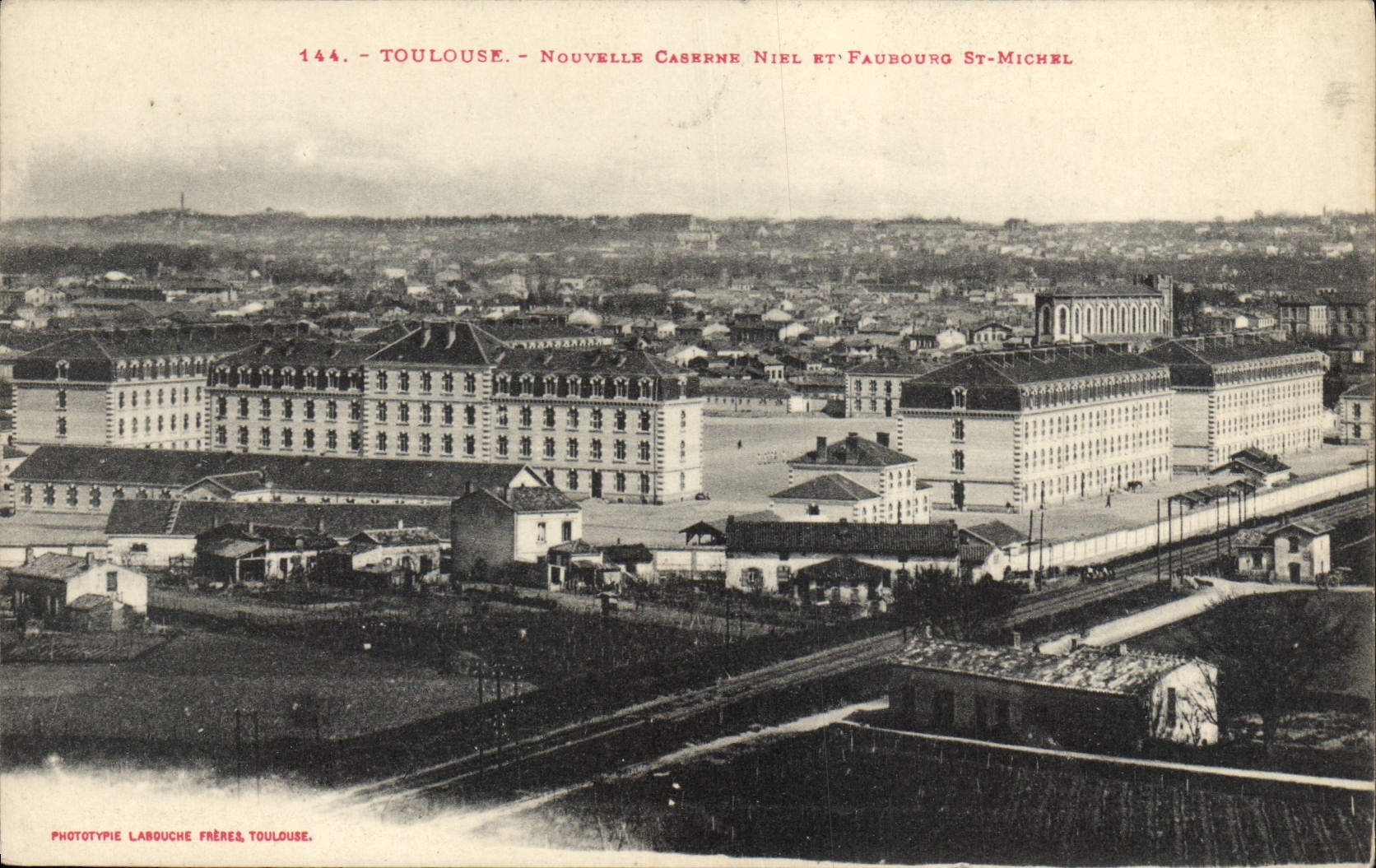 Toulouse - Nouvelle Caserne Niel und Faubourg St-Michel — Phototypie Labouche Frères, Toulouse, n°144