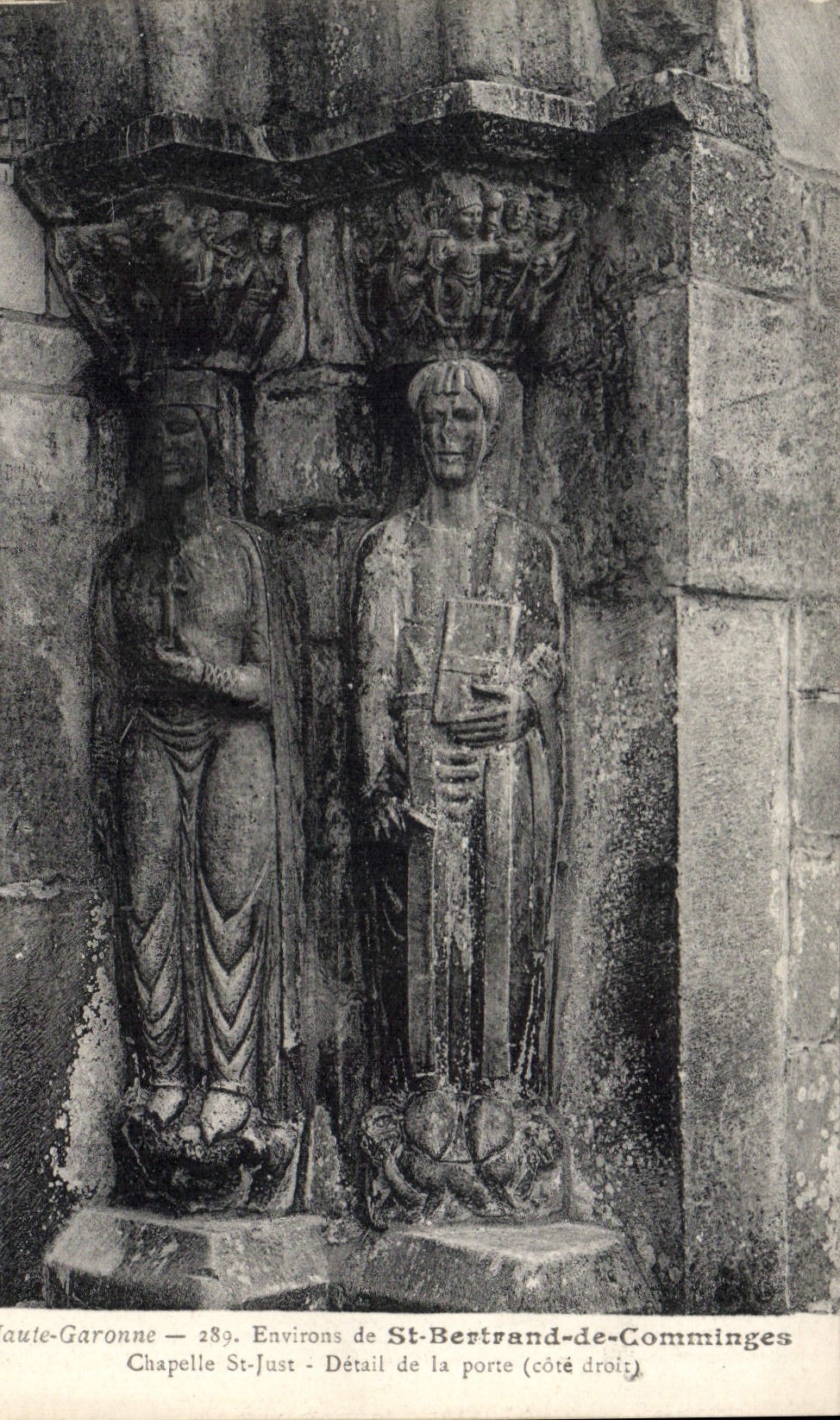 Chapelle St-Just — Détail de la porte (côté droit) — Environ de St-Bertrand-de-Comminges — Haute-Garonne — n°289