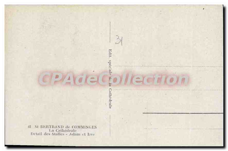 CPA Saint Bertrand De Comminges La Cathedrale — Verso