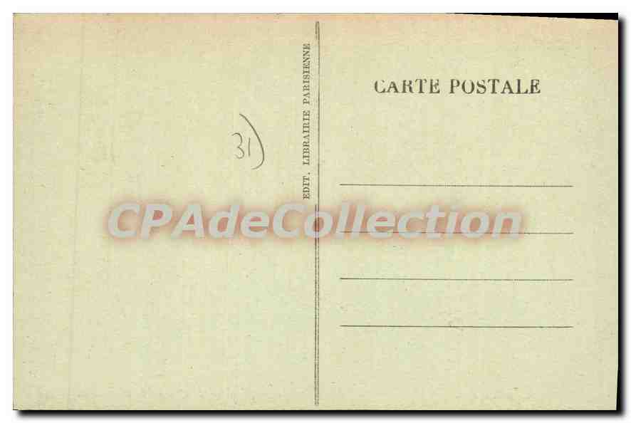 Montrejeau — Place Valentine-Abeille, halles XIIIe siècle et mairie — Librairie Parisienne — Verso