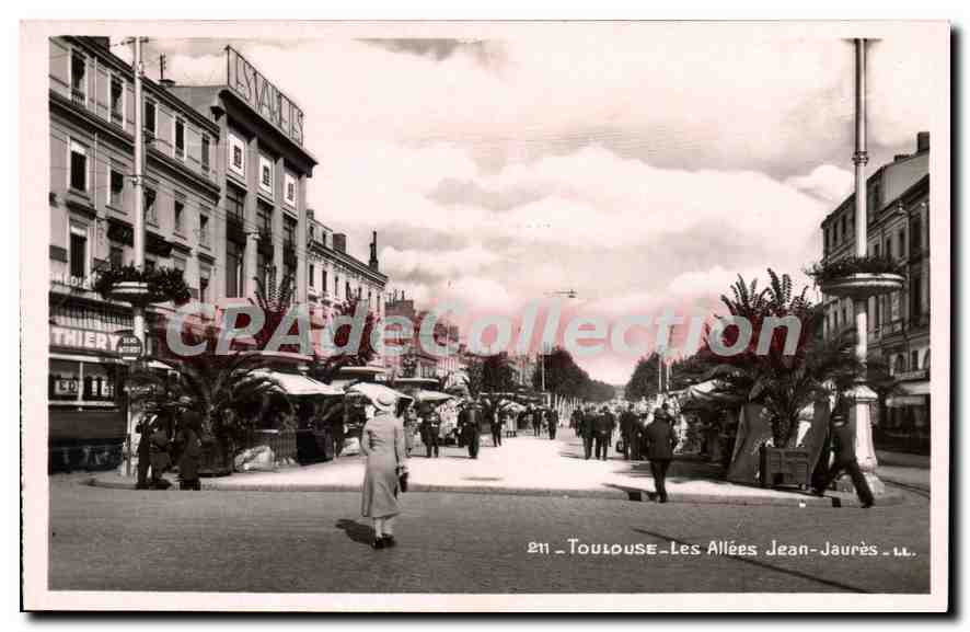 Toulouse - Les Allées Jean-Jaurès — vue de rue avec marchands et piétons