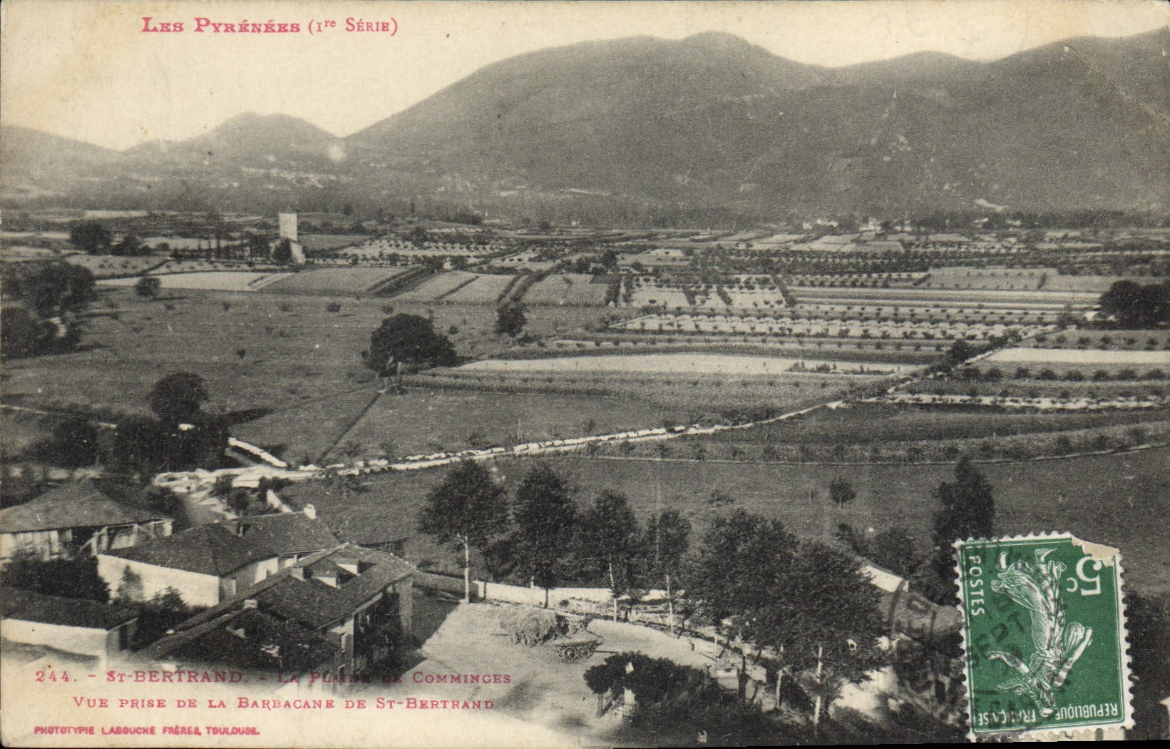 St-Bertrand - La Plaine de Comminges — Vue prise de la Baréacane — Phototype Labouche Frères, Toulouse (1ère Série)