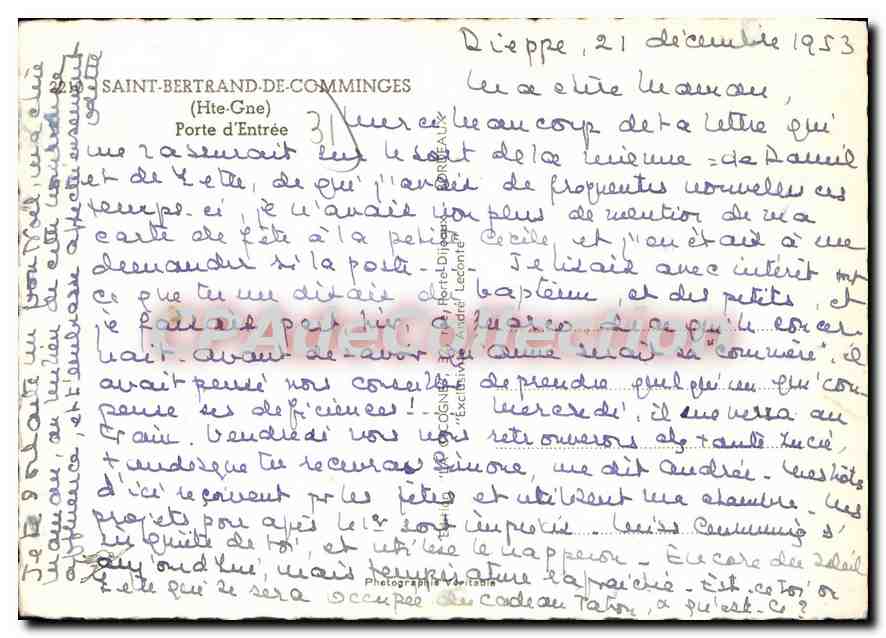 CPSM Saint Bertrand De Comminges Porte D'Entree — Verso