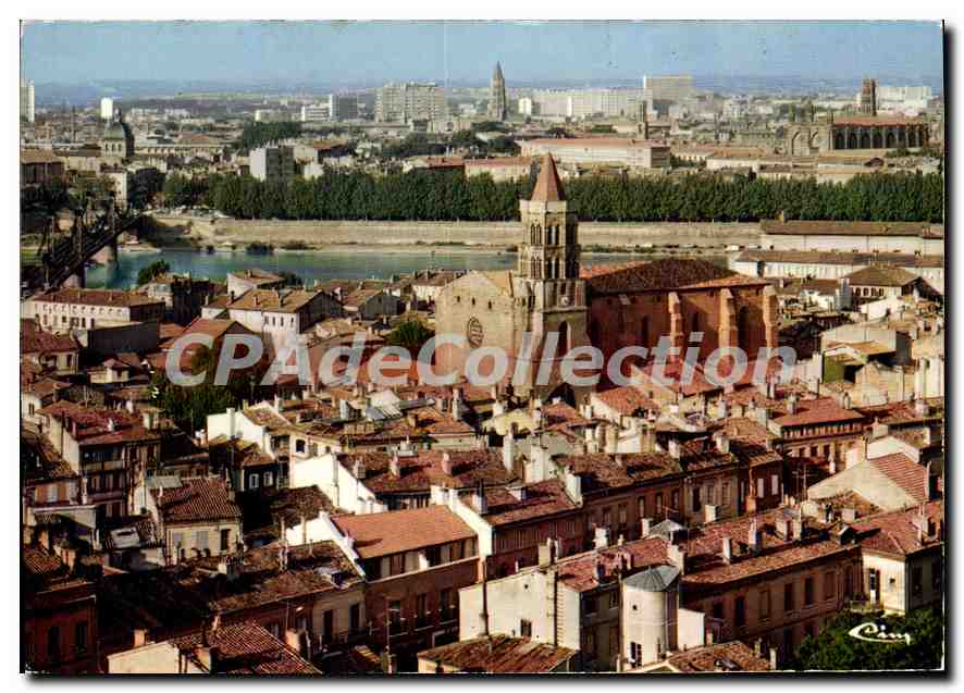 Toulouse (Hte-Garonne) — Panorama sur le vieux Toulouse et ses églises depuis Saint-Cyprien — Imprimeur Mâcon