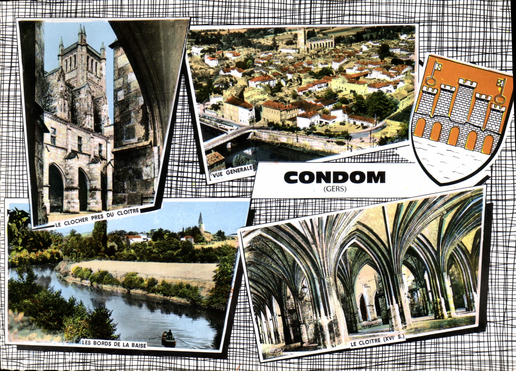 Condom (Gers) — vue générale, clocher, cloître, bords de la Baïse — Combier Imp. (C.I.M.) - Recto