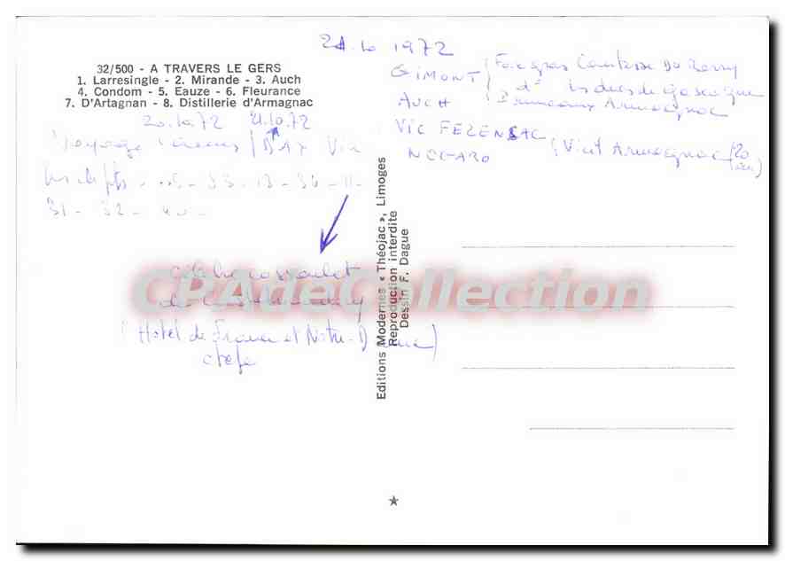 Gers — A travers le Gers — Éditions Modernes Théojac — Back