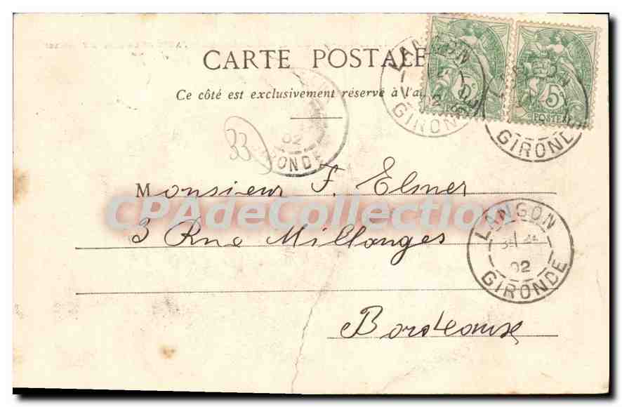 CPA Cadillac Sur Garonne Pres Bordeaux — Verso
