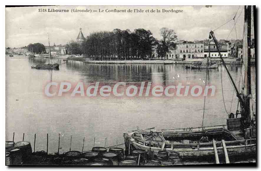 CPA Libourne Le Confluent De I'Isle Et De La Dordogne
