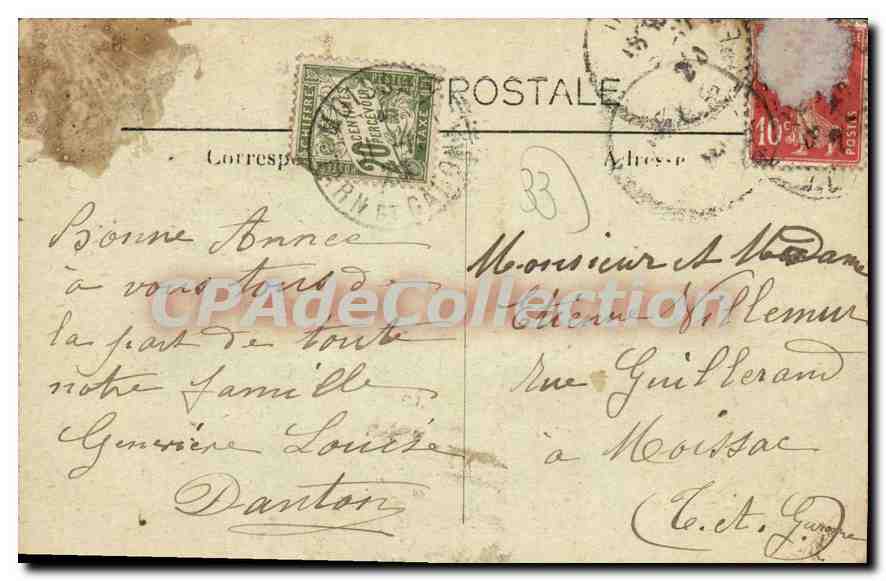 CPA Bourg Sur Gironde La Place Thiers — Back