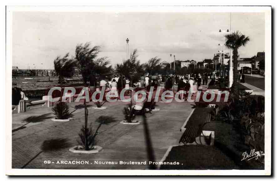 CPA Arcachon Nouveau Boulevard Promenade