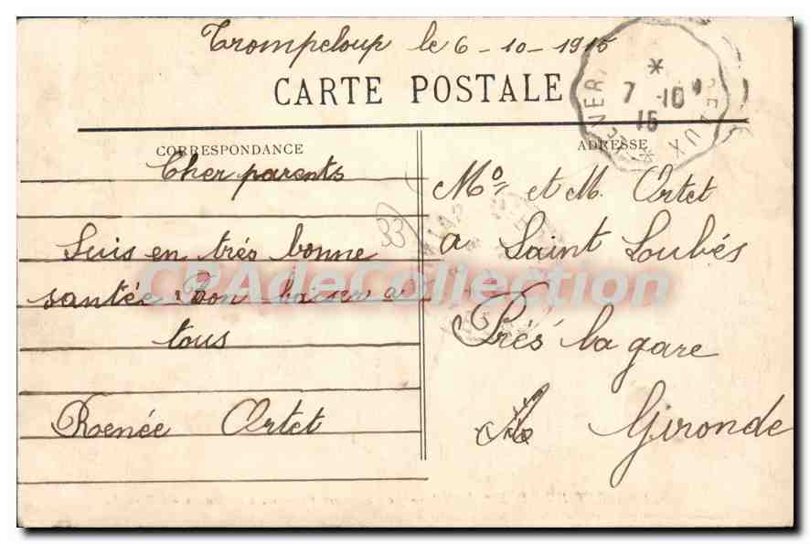 Lazaret de Trompelloup — Le Camp des Prisonniers allemands — BR - 484 — Verso