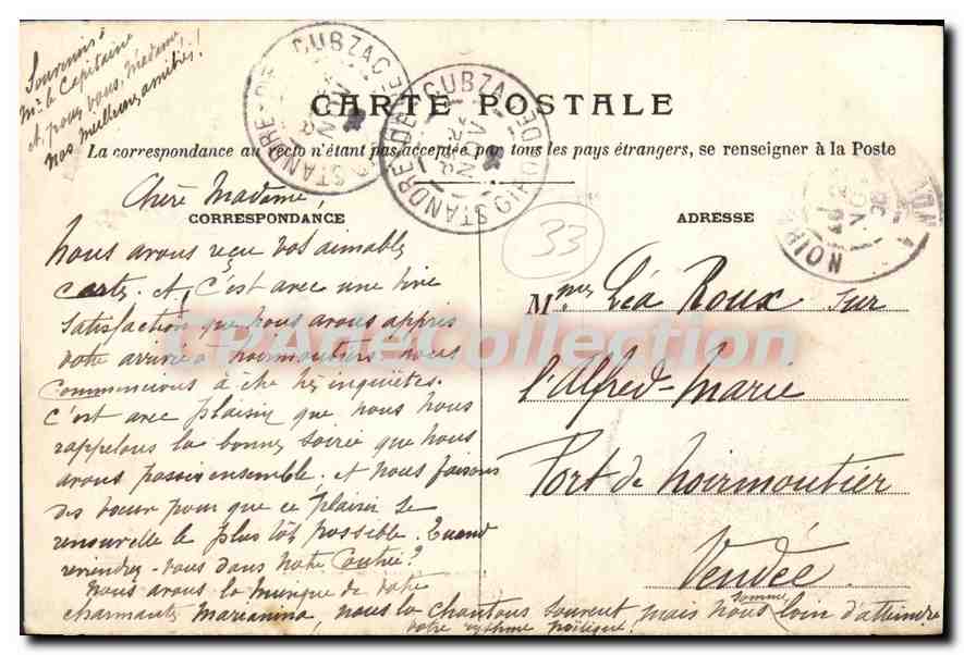CPA Cubzac Les Ponts Pres St Andre De — Back