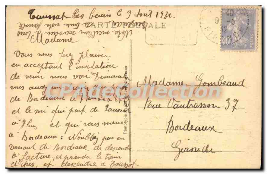 Tausset-les-Bains (Gironde) — Arrivée à la plage par un des chemins sous bois — M. D. n°97 — Verso