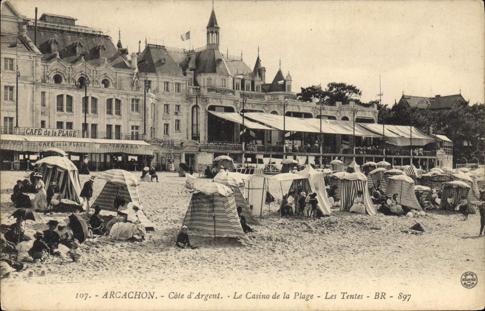 Arcachon - Côte d'Argent - Das Casino am Strand - Die Zelte - BR - 897