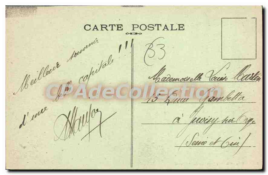 Coutras (Gironde) — Rathaus — Künstlerische Ansichtsausgabe Louis Garde, Libourne — Rückseite