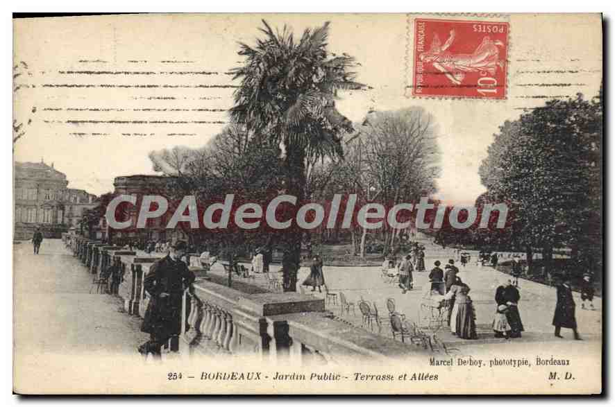 CPA Bordeaux Jardin Public Terrasse Et Allees