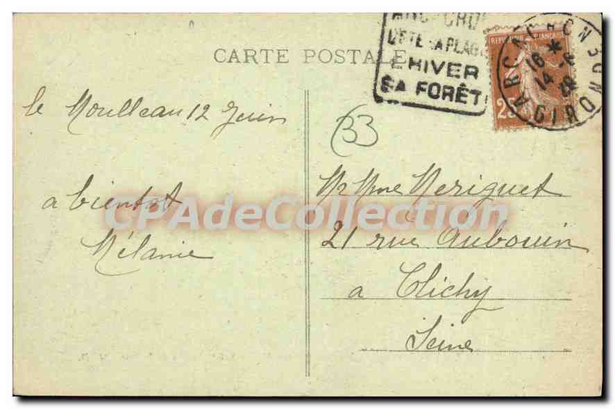 Le Moulleau, Umgebung von Arcachon (Gironde) — Maison Saint-Antoine de Padoue — Phototype Marcel Delboy, Bordeaux — Rückseite