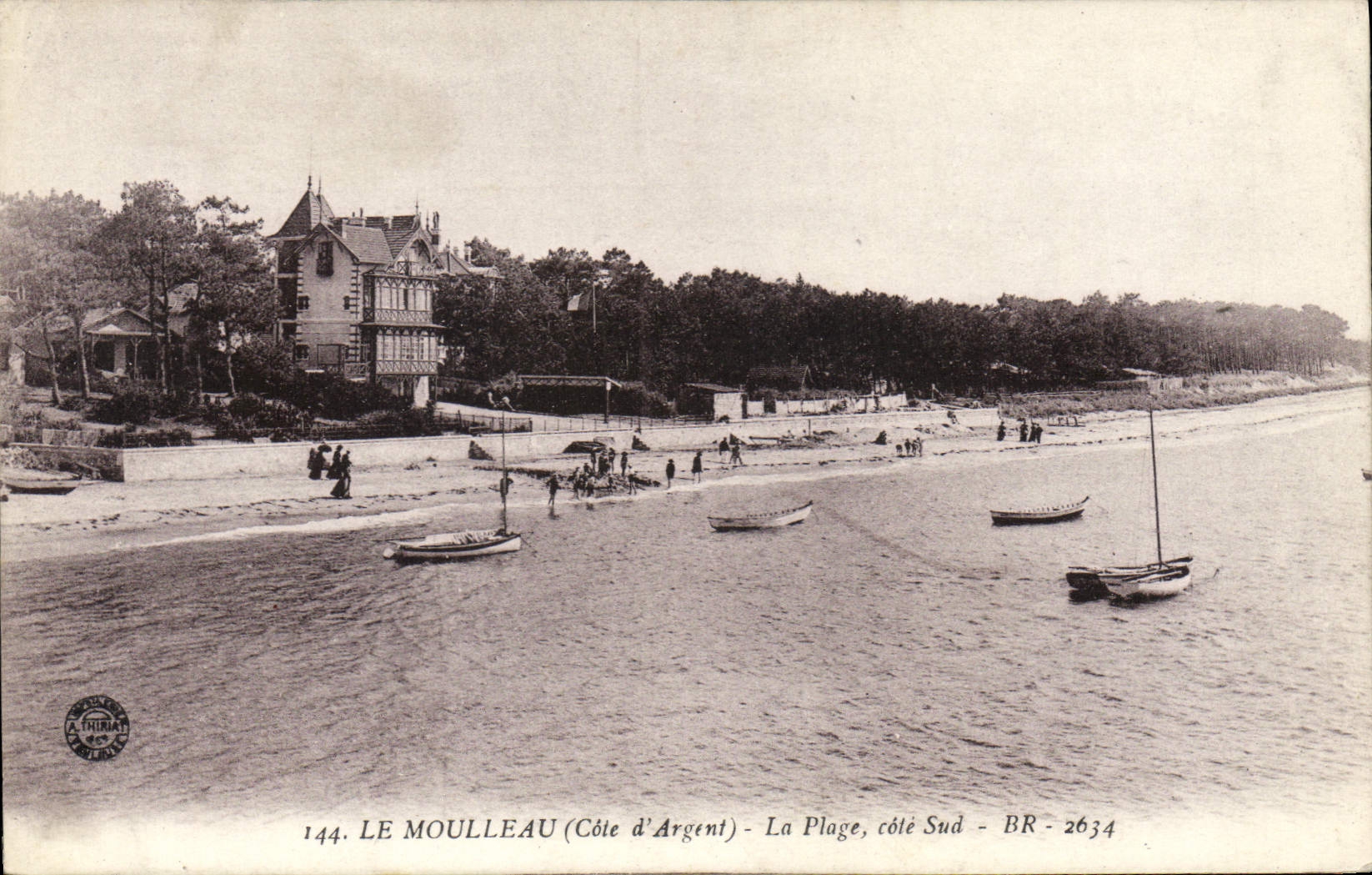 Le Moulleau (Atlantikküste) — Die Strandseite, Südseite — Verlag A. Thuriat, n° 144