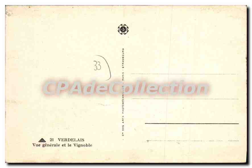 CPA Verdelais Vue Generale Et Le Vignoble — Back
