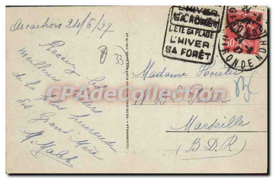 Arcachon - Côte d'Argent - Die Strand — unbekannter Verlag, Nr. 7 — Rückseite